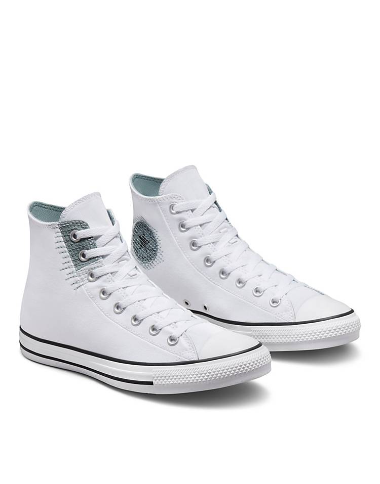 Converse Chuck Taylor All Star Hi sneakers in white with gray detail